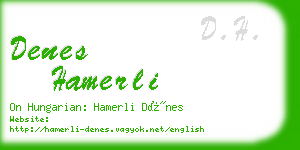 denes hamerli business card